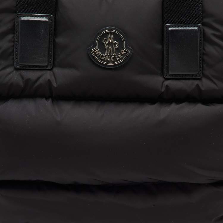 Pre Owned Moncler Black Padded Nylon Caradoc Water-Repellent Tote