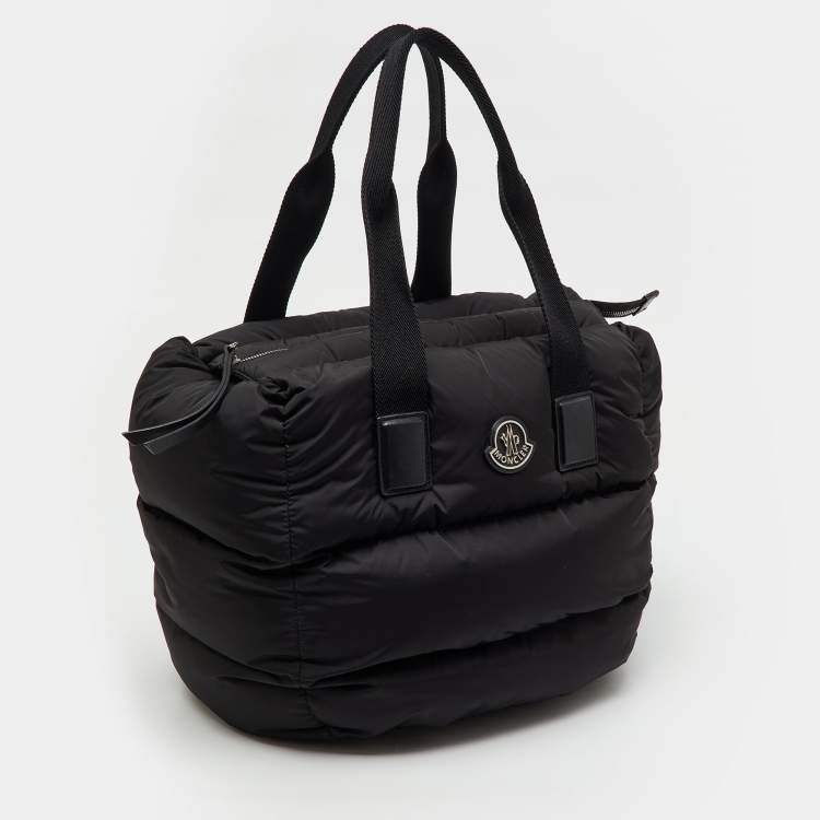 Pre Owned Moncler Black Padded Nylon Caradoc Water-Repellent Tote