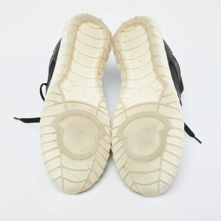 Pre Owned Moncler Black Neoprene and Rubber Emilien Lace Up Sneakers Size 38