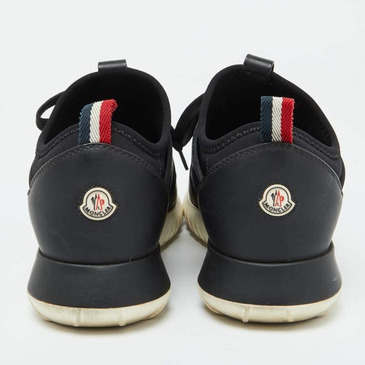 Pre Owned Moncler Black Neoprene and Rubber Emilien Lace Up Sneakers Size 38