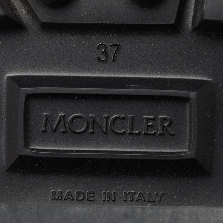 Pre Owned Moncler Black Rubber Kickstream High Rain Boots Size 37
