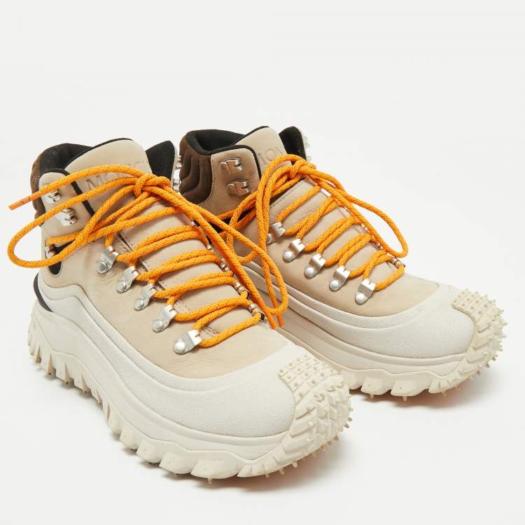 Pre Owned Moncler Multicolor Nubuck Leather and Suede Trailgrip GTX Sneakers Size 38