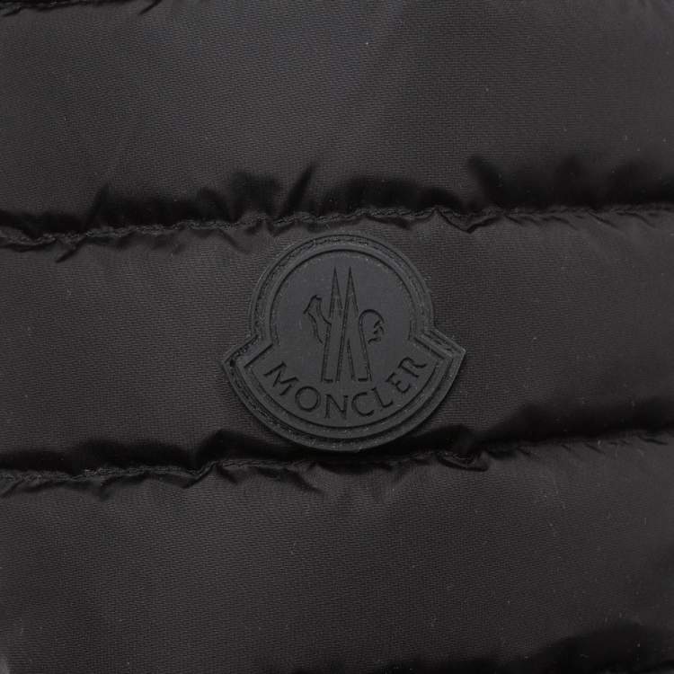 Pre Owned Moncler Black Nylon and Rubber Ginette Stivale Padded Mid Length Boots Size 37