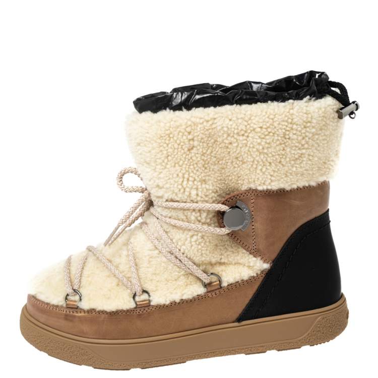 Duizeligheid puzzel verhaal Moncler Tri-Color Shearling Fur and Leather Snow Boots Size 38 Moncler | TLC