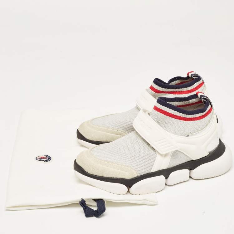 Pre Owned Moncler Multicolor Neoprene and Rubber Emilien Lace Up Sneakers Size 37.5
