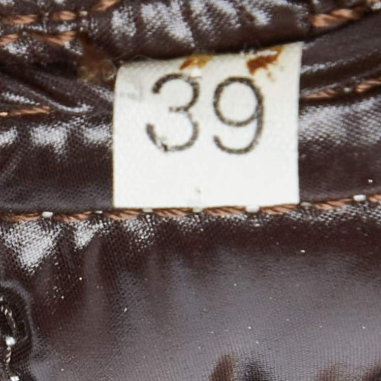 Pre Owned Moncler Off White Satin and Leather Snow Boots Size 39