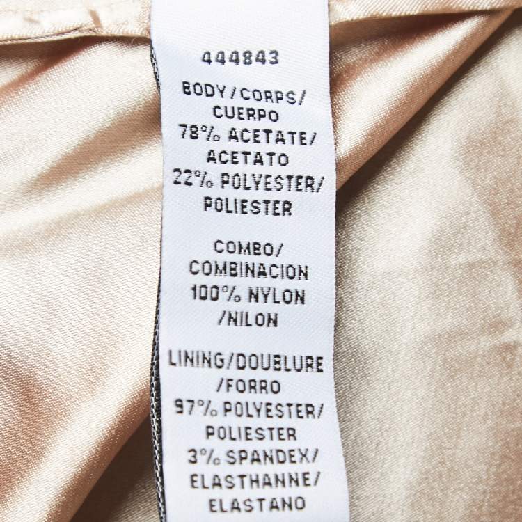 Pre Owned ML by Monique Lhuillier Black Lace And Crepe High Neck Gown M