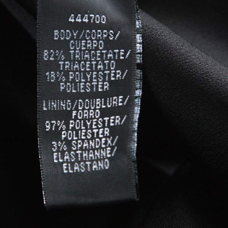 Pre Owned ML by Monique Lhuillier Black Stretch Crepe Cold Shoulder Cocktail Dress L 
