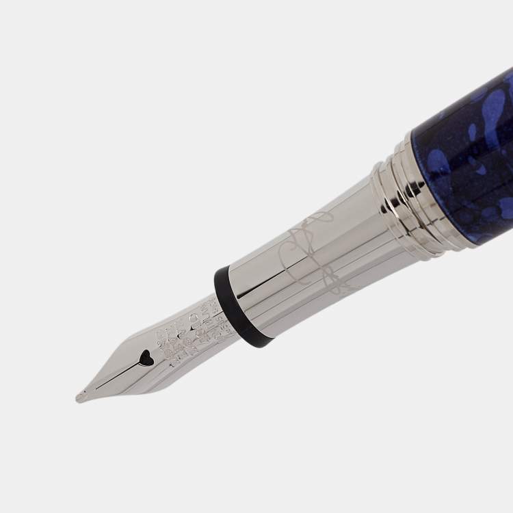 Pre Owned Montblanc Muses Elizabeth Taylor Resin Silver Tone Special Edition Fountain Pen