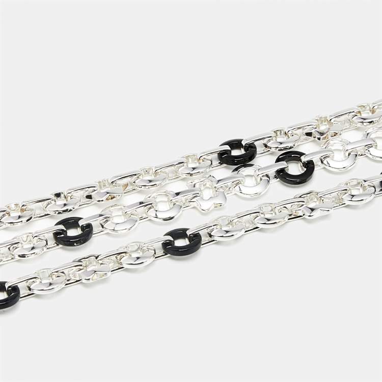 مملوكة مسبقًا Montblanc Signet Star Onyx Sterling Silver Bracelet