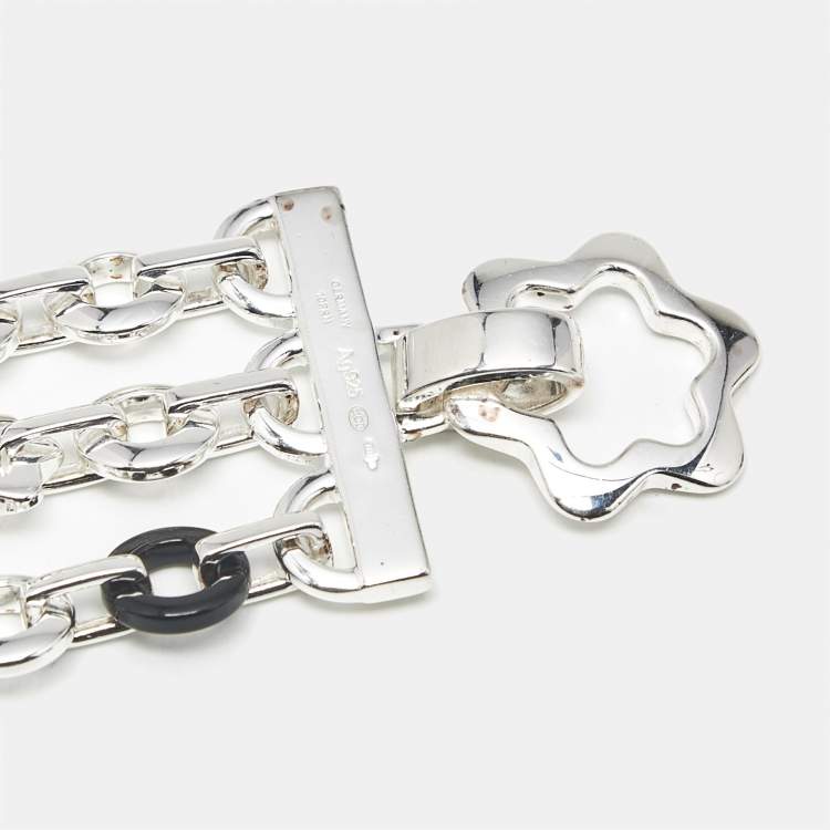 مملوكة مسبقًا Montblanc Signet Star Onyx Sterling Silver Bracelet
