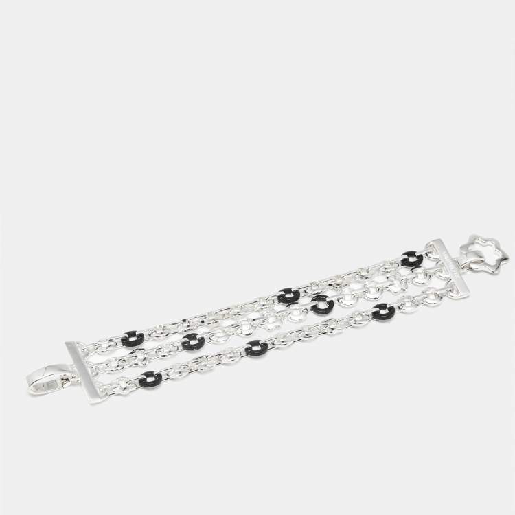 مملوكة مسبقًا Montblanc Signet Star Onyx Sterling Silver Bracelet