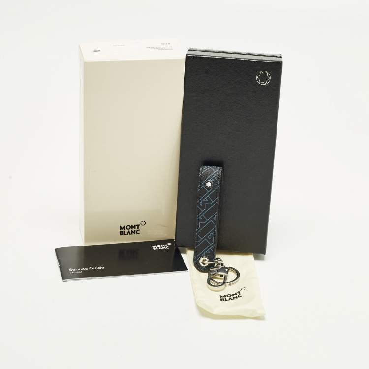 Pre Owned Montblanc Sartorial Loop Key Fob Black/Blue M_Gram Coated Canvas