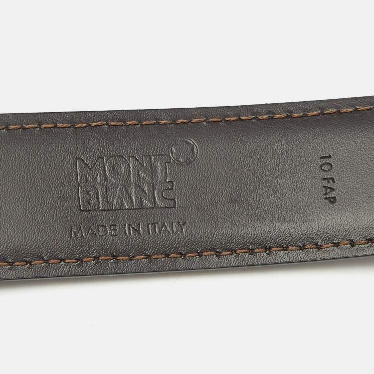Pre Owned Montblanc Rectangular Buckle Reversible Belt Black/Brown Leather