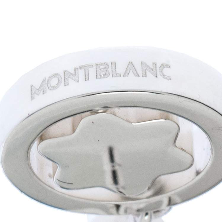 Pre Owned Montblanc Star Signet Collection Silver Dangle Stud Earrings