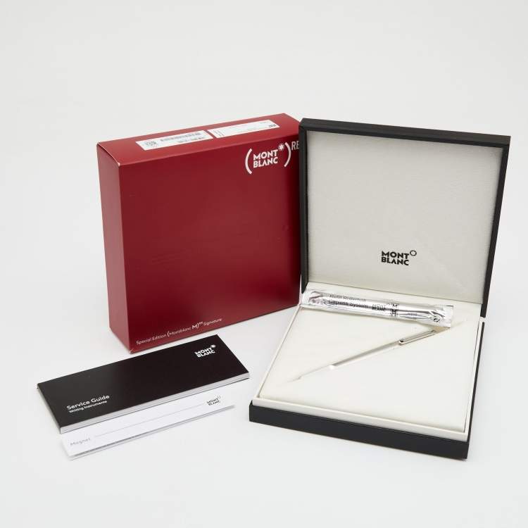 Pre Owned Montblanc RED Signature Brushed Silver Tone Rollerball Pen