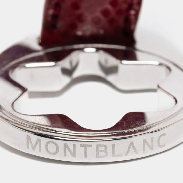 Pre Owned Mont Blanc Hold Me Tight Leather Sterling Silver Bracelet