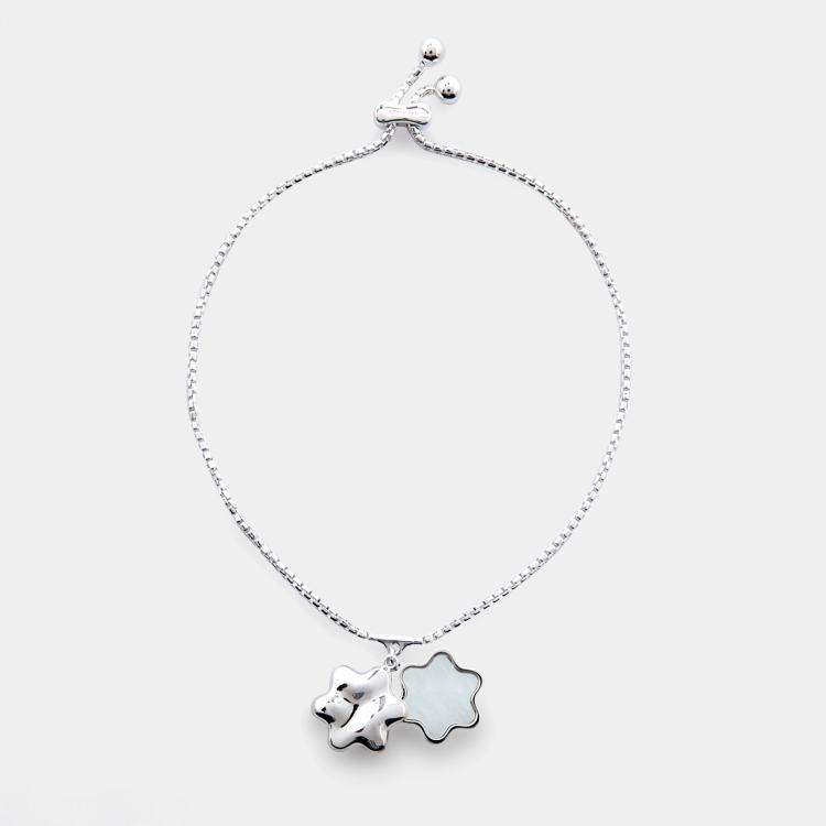 Pre Owned Montblanc Snow Cap Mother of Pearl Sterling Silver Bracelet
