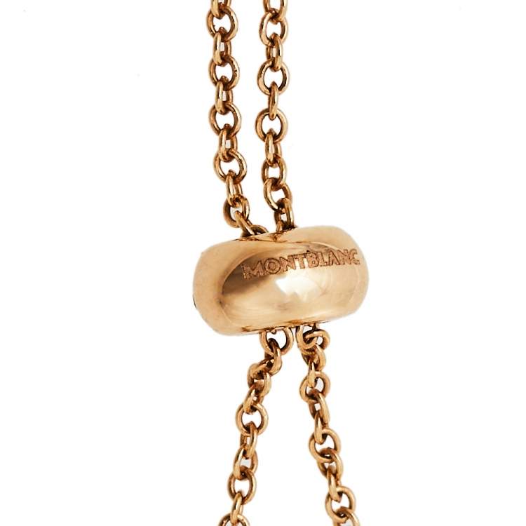 Pre Owned Montblanc Signet Mother of Pearl Diamond 18K Rose Gold Bracelet