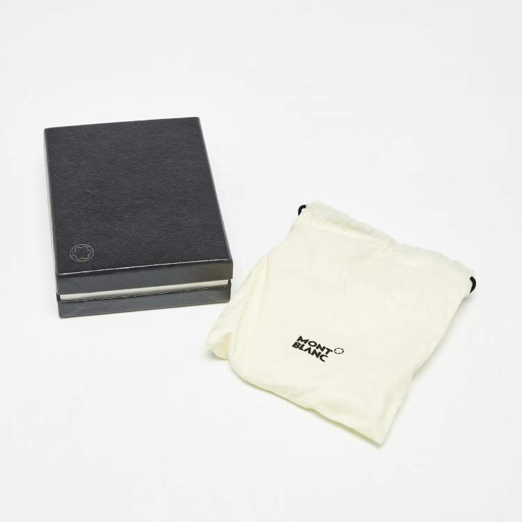 Pre Owned Montblanc Black/Grey Printed Leather Business Card Holder