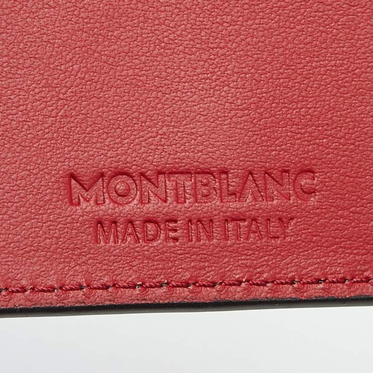 Pre Owned Montblanc Black/Grey Printed Leather Business Card Holder