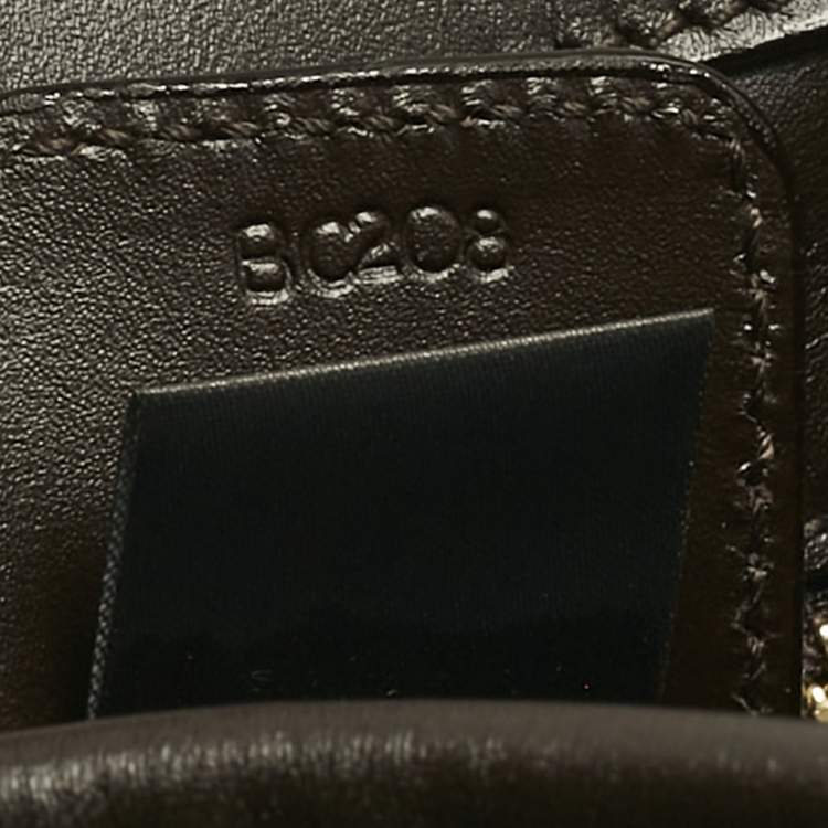 Pre Owned Montblanc Olive Green/Dark Brown Nylon Small Starisma Dalila Drawstring Bag