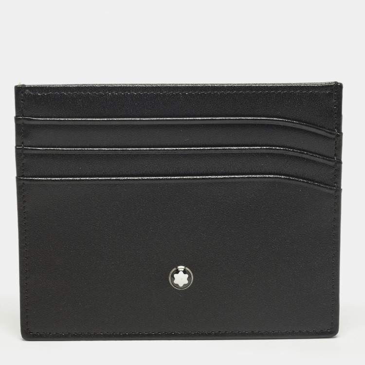 Pre Owned Montblanc Meisterstuck Black Leather Card Holder