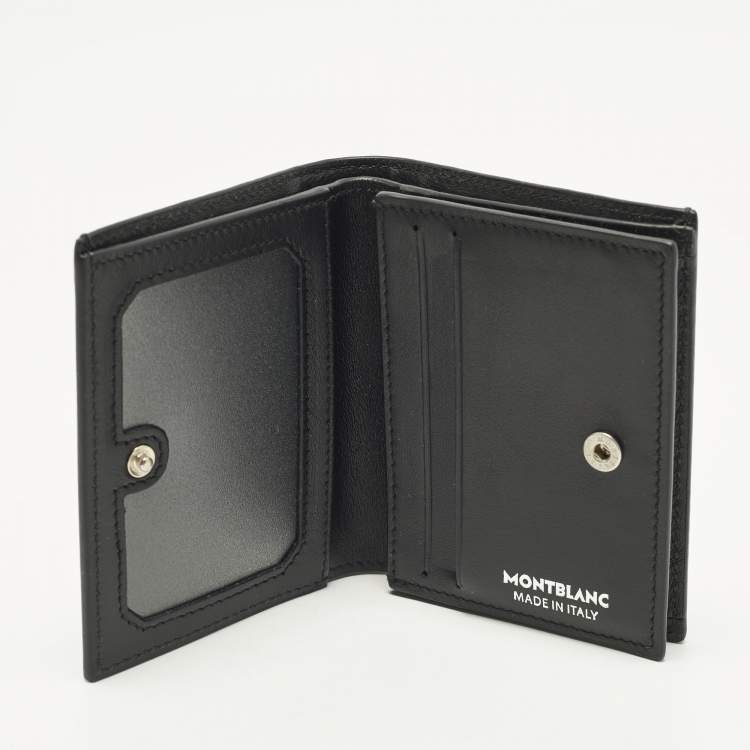 Pre Owned Montblanc Black/Blue M Gram Coated Canvas Bifold Wallet