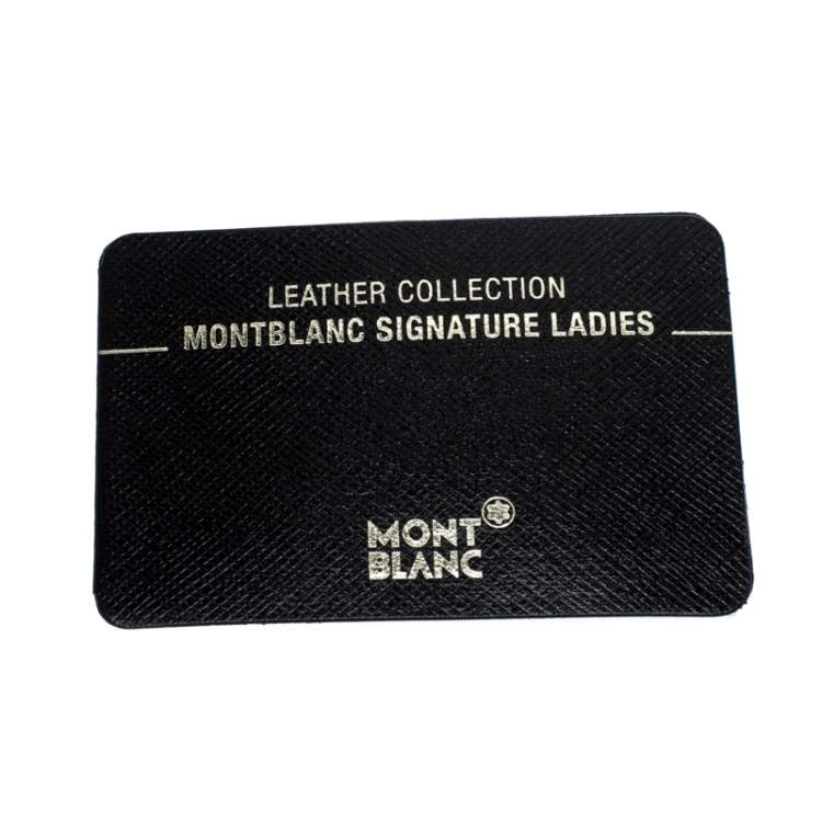 Pre Owned Montblanc Beige/Brown Signature Coated Canvas Business Card Holder