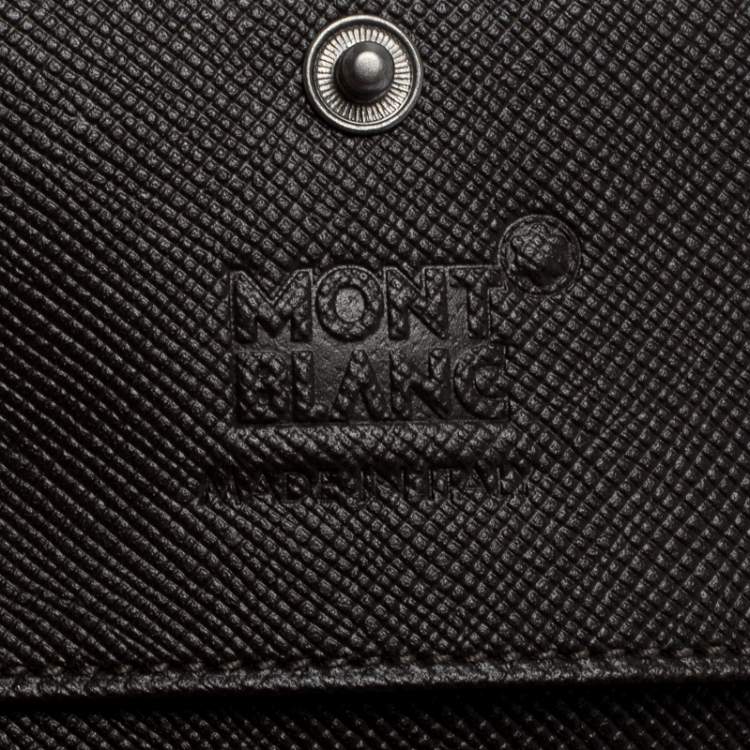 Pre Owned Montblanc Brown/Beige Signature Coated Canvas Flap Card Holder