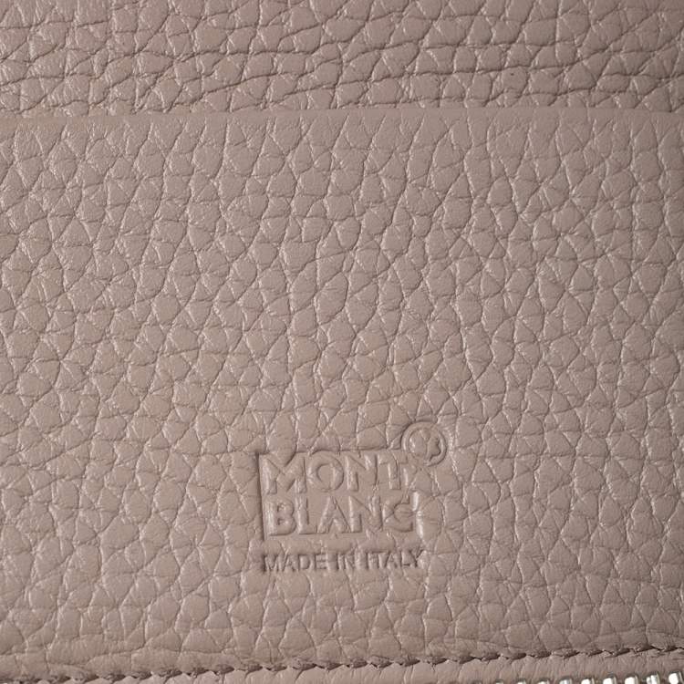 Pre Owned Montblanc Beige Leather Zip Around Wallet