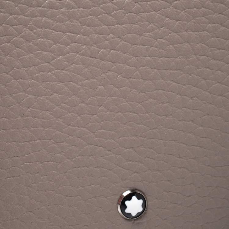 Pre Owned Montblanc Beige Leather Zip Around Wallet