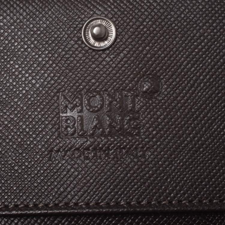 Pre Owned Montblanc Brown Signature Coated Canvas Business Card Holder