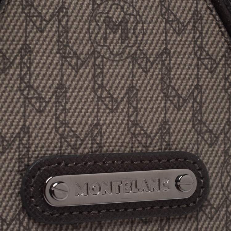 Pre Owned Montblanc Brown Signature Coated Canvas Business Card Holder