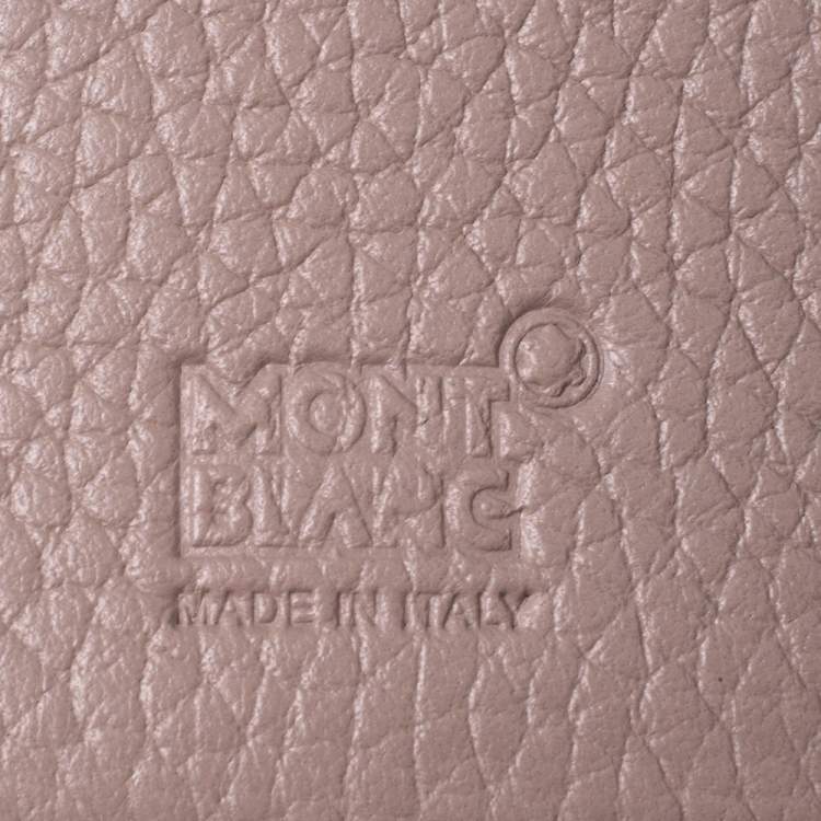 Pre Owned Montblanc Beige Leather Meisterstuck 4CC Zip Around Wallet