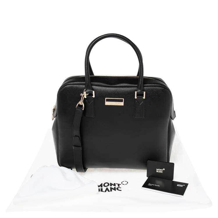 Pre Owned Montblanc Black Leather Laptop Briefcase
