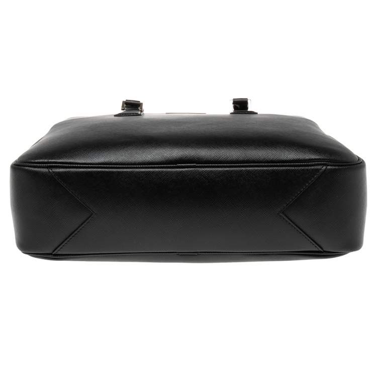 Pre Owned Montblanc Black Leather Laptop Briefcase
