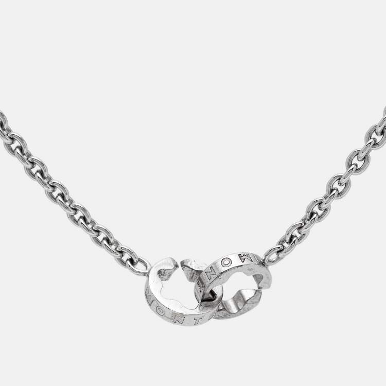 Pre Owned Montblanc Star Signet Sterling SIlver Station Extendable Necklace with 4 Separate Star Chains
