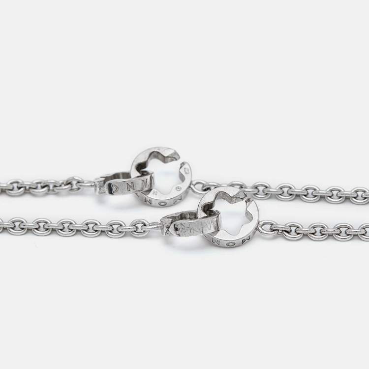 Pre Owned Montblanc Star Signet Sterling SIlver Station Extendable Necklace with 4 Separate Star Chains