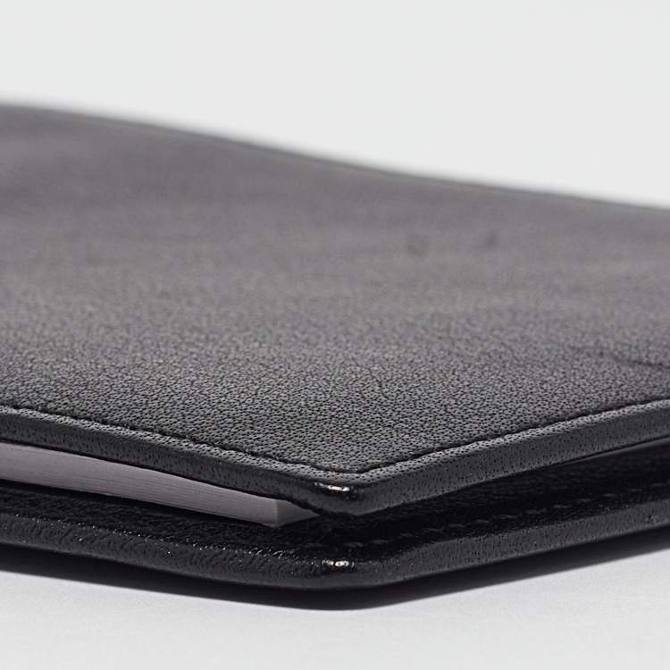 Pre Owned Montblanc Black Leather Meisterstuck Mini Bifold Agenda Cover