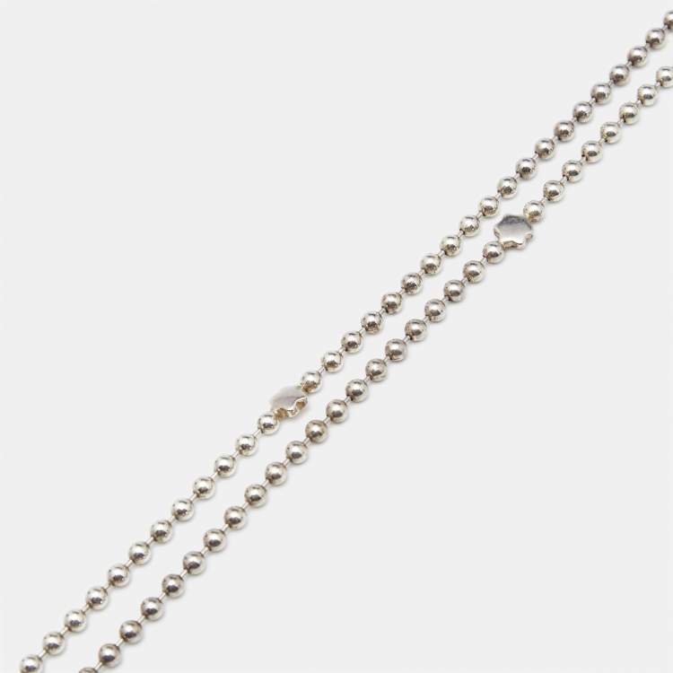 Pre Owned Montblanc Star Sparks Sterling Silver Lariat Necklace