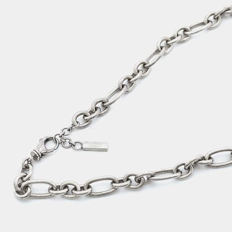Pre Owned Montblanc Star Signet Mother Of Pearl Sterling Silver Pendant Necklace