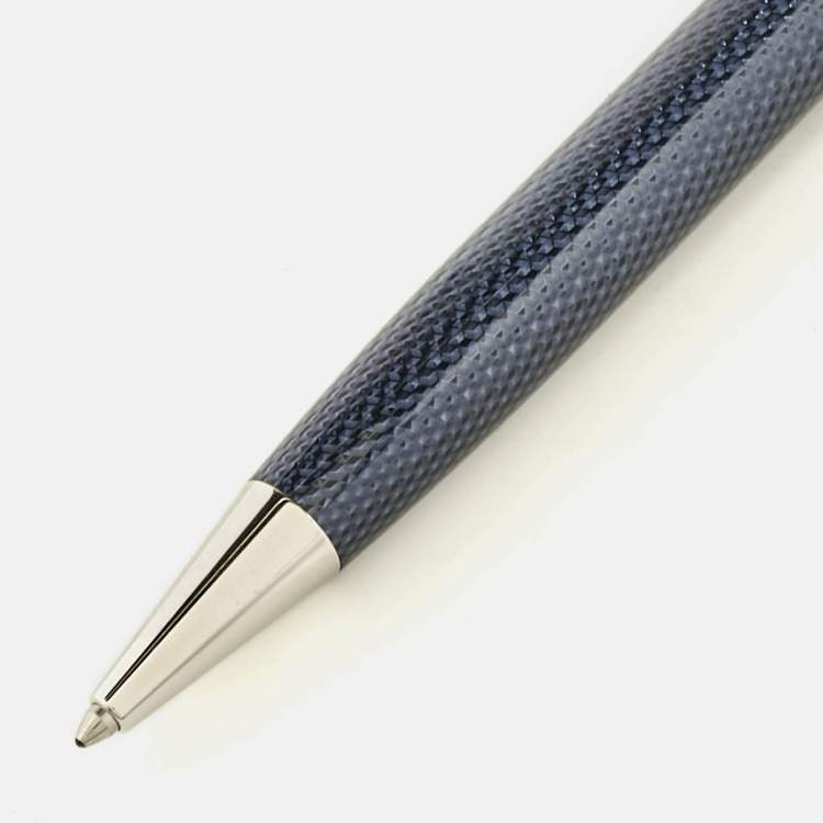 Pre Owned Montblanc Meisterstück Solitaire Doué Blue Hour Lacquered Silver Tone Classique Ballpoint Pen