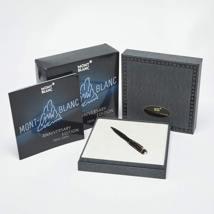 Pre Owned Montblanc 100 Years Anniversary Limited Edition Resin Gold Tone Ballpoint Pen