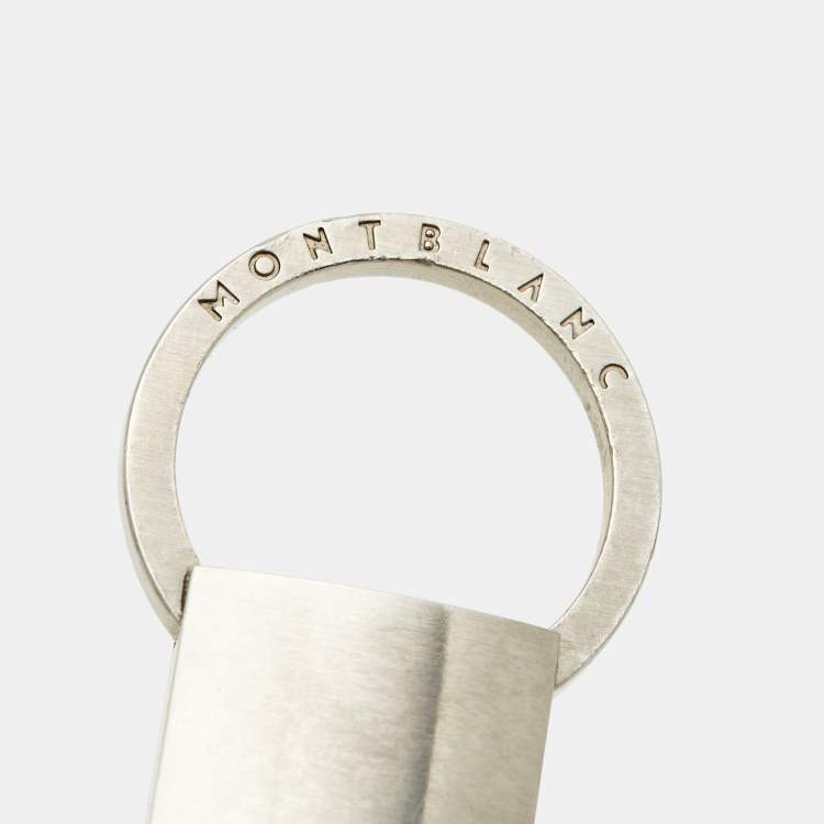 Pre Owned Montblanc Leather Stainless Steel Key Chain