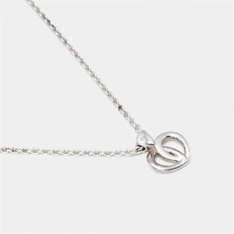 مملوكة مسبقًا Montblanc Emblem Coeur de Petals Sterling Silver Necklace