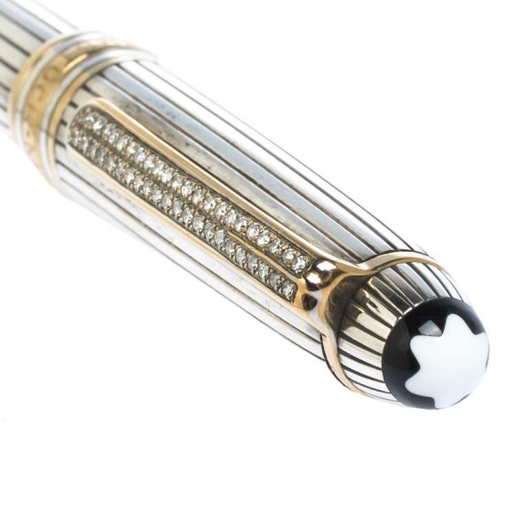 Pre Owned Montblanc Meisterstuck Solitaire Hommage Wolfgang Amadeus Mozart Two-Tone Sterling Silver Diamond Ballpoint Pen