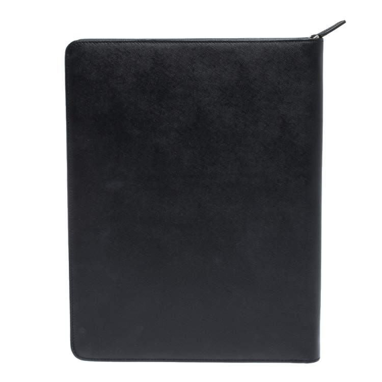 Pre Owned Montblanc Black Leather Sartorial Zip Notepad