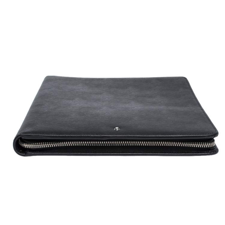 Pre Owned Montblanc Black Leather Sartorial Zip Notepad