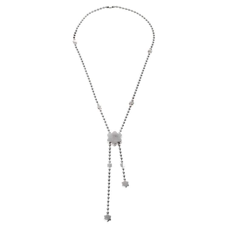 Pre Owned Montblanc Star Sparks Silver Lariat Necklace